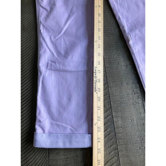 WHBM Outlet Lavender Mid-Rise Utility Cropped Pants Size 00 Straight Leg - Picture 5 of 8